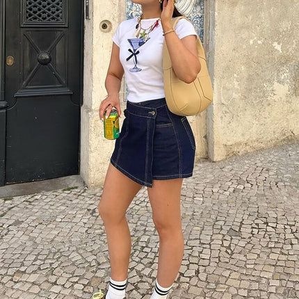Guangzhou Supply Chain Tiktok Pop In-Stock Dropshipping Plus-Size Women's High-Stretch Mid-Waist Denim Shorts