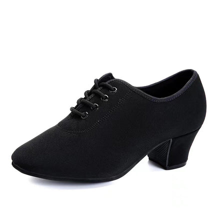 Dancing Shoes Women's Dancing Shoes Soft-soled Latin Dance Shoes Middle-heel Square Dance Teacher Shoes Adult Breathable Single-layer Shoes