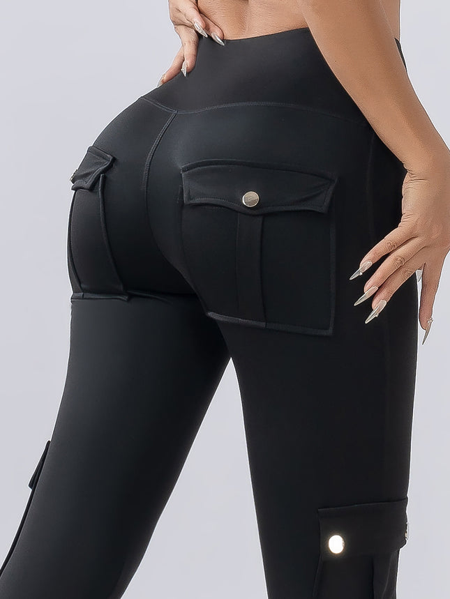 Multi-Pocket High-Waisted Tight-Fitting Stretchy Butt-Lifting Sports Leggings, Suitable for Outdoor Wear, Yoga Pants for Women, Running Fitness Pants, Slimming Effect