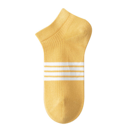 Women's socks wholesale spring and summer simple antibacterial socks deodorant sweat-absorbent boat Socks ins trendy striped short tube women's socks summer