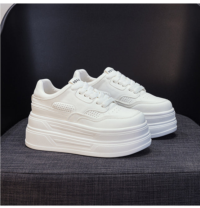 White Sneakers for Women, 2026 Spring New Versatile Mesh Breathable Thick-Soled Sports Casual Shoes, Lightweight Sneakers