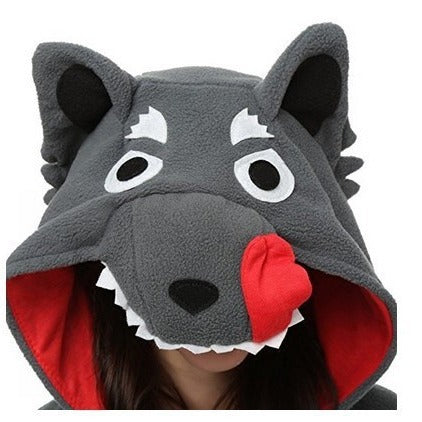 Mixed batch spring autumn and winter flannel cute cartoon conjoined animal pajamas wolf home clothes toilet lovers