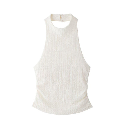 Foreign trade cross-border supply wholesale European and American wind texture hanging neck collar jacket 5039492 texture pants 5039347