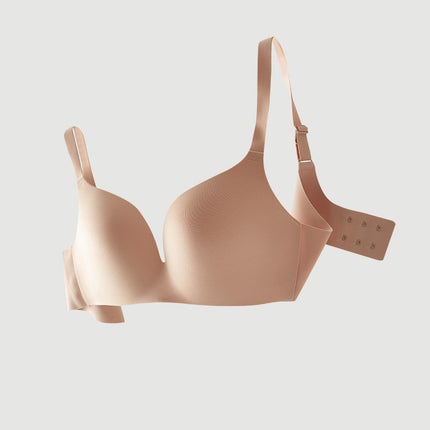 One-Piece Seamless Underwear for Women, Smooth Surface, Wire-Free Bra, Beautiful Back, Integrated Fixed Cup Bra, Lightweight Thin Molded Cup
