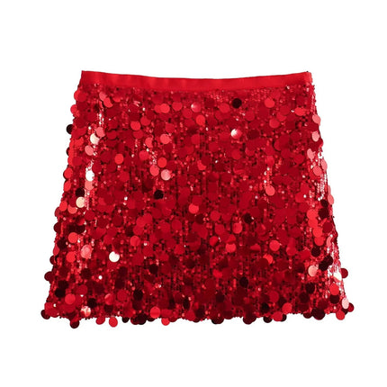 Saw Aliexpress Independent Station Women's European and American Style Sequined Hip Skirt Mini Sexy Skirt 3920139