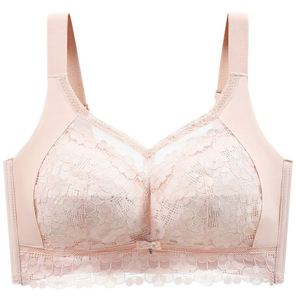 Big chest small push up ultra-thin chubby girl plus size bra breast collection underwear adjustable wireless full cup bra