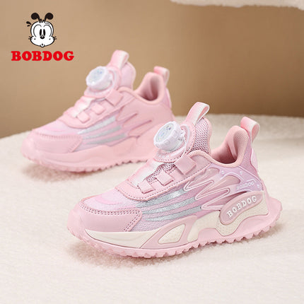 Babudou Girls' Shoes Fashionable Princess Versatile 2026 Spring and Autumn New Leather Waterproof Mesh Breathable Sneakers