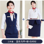 Blue vest + 3017 blue skirt + 6023 white shirt / S