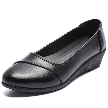 Soft Leather Shoes, Mother's Shoes, Women's Work Leather Shoes, New Style Slip-On Comfortable Middle-Aged Shoes