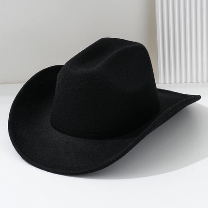 Solid Color Light Board Felt Western Cowboy Hat Outdoor Autum Hat Women's Simple French Hat Men's High-End