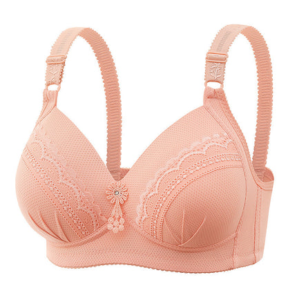 plus size Thin Non-Rings Push-up Adjustable Bra Full Cup Comfortable Breathable Sexy Lace Underwear Women's Bra