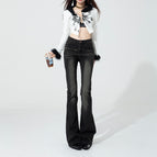 Nc61-1 black and gray trousers single pants / XS