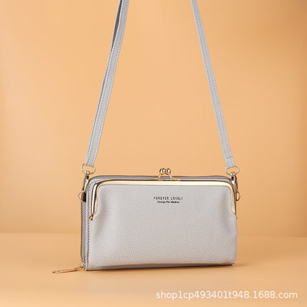 Factory wholesale horizontal women's shoulder small messenger bag Korean style large capacity mini bag multi-purpose wallet card bag