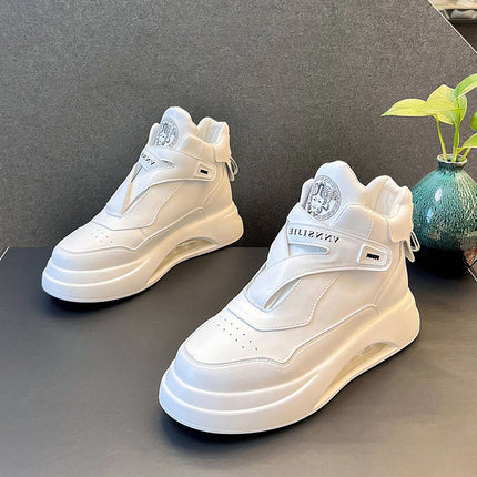2023 Summer New Air Cushion Shoes Men's Autumn Trendy All-match High-top Casual Shoes Inner Heightening Comfortable Sneakers for Men