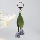 Gray [tulip flowers] keychain bag charm
