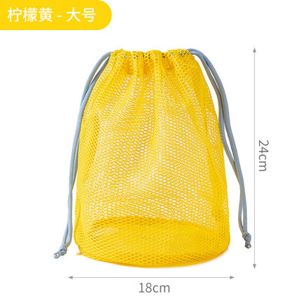 Japanese-Style Drawstring Mesh Makeup Bag Portable Travel Toiletry Bag Water-Draining Drawstring Storage Bag Swimming and Bathing Bag