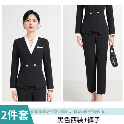 Jewelry Store Work Clothes Women's Autumn and Winter Temperament Goddess Fan Gan Practice Work Clothes OL Formal Occasion Professional Formal Suit Dress