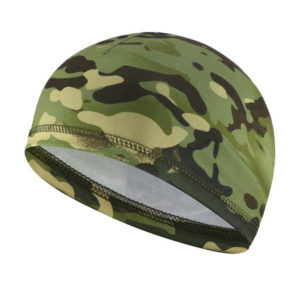 Camouflage ice silk riding cap summer men's motorcycle helmet headgear sunscreen breathable windproof helmet lining cross-border