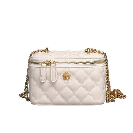 New Textured Box Bag Niche Fashion Lipstick Bag Versatile Small Fragrant Style Rhombus Chain Shoulder Crossbody Bag for Women