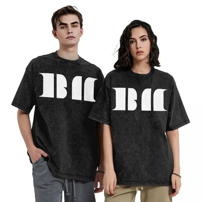 Harajuku Washed Shirt Babymonster Group Logo Fan Art Outfit