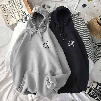 Amazon Aliexpress European and American Foreign Trade Velvet Hoodie Sweatshirt Women's Autumn and Winter Tops Women's Loose Large Size