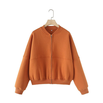 European and American Style Zipper Bomber Jacket Jacket Style Sweatshirt 3399802 Loose High Waist Velvet Pants 319980