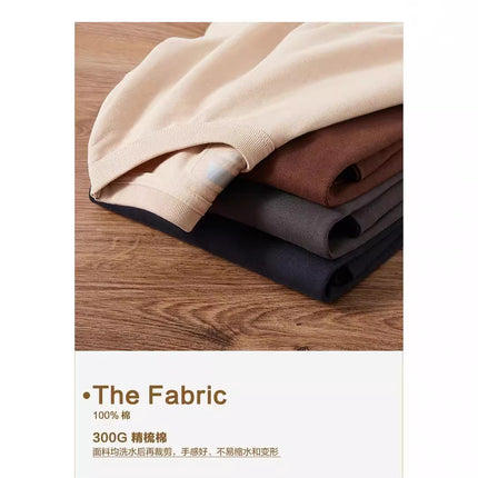 300g heavy brushed summer new washed cotton T-shirt short sleeve fashion trendy men's loose solid color men's bottoming shirt