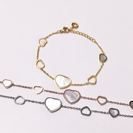 New Valentine's Day gift heart-shaped white fritillary stitching hollow love irregular string bracelet original jewelry wholesale