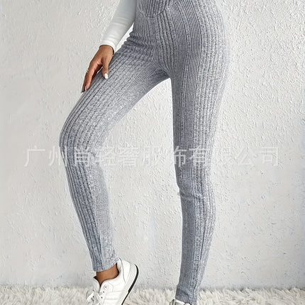 Women's New Fashion Slim Slim Fit Tight Leggings Solid Color Trousers