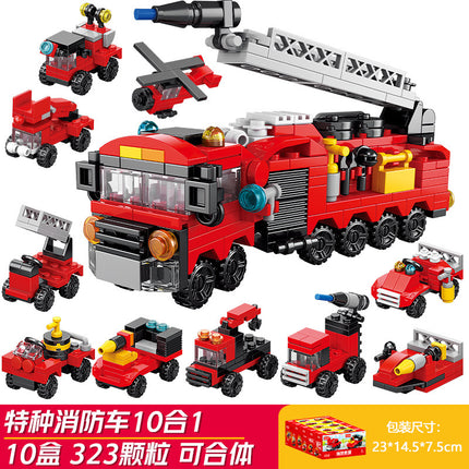 Lele Brothers 9113-9119 Project Fire Military Police Boys and Children Assembling Building Blocks Ornaments Toys