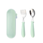 Green spoon and fork box