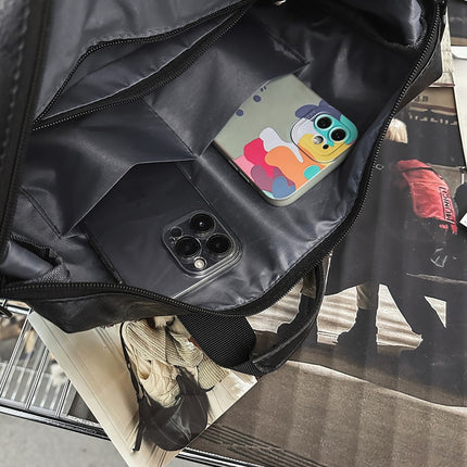 Men's New Style pu Leather Backpack Trendy Casual Travel Portable College Student Shoulder Bag College Style Computer Schoolbag