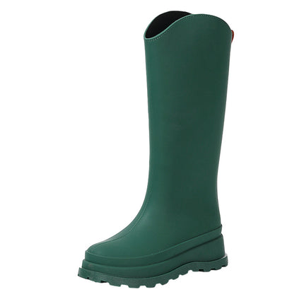 2025 Cross-Border Korean Style Outdoor Versatile Rain Boots for Women, Fashionable Outer Wear, Cotton Waterproof Anti-Slip Rain Boots for Women