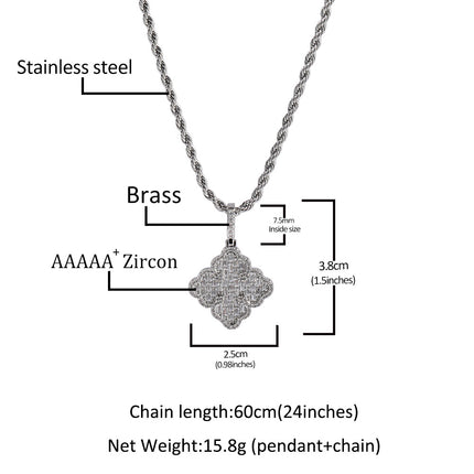 European and American new sweet light luxury full diamond Clover pendant female ins style niche 5A zircon necklace one-piece delivery