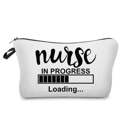 Trendy hot nurse English printing storage bag travel cosmetic bag creative fashion pencil case