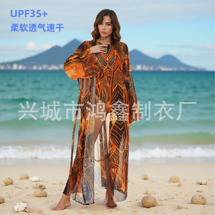 2025 European and American Cross-Border One-Piece Bikini Купальник Russian Long-Sleeved Cover-Up Sun Protection Clothing