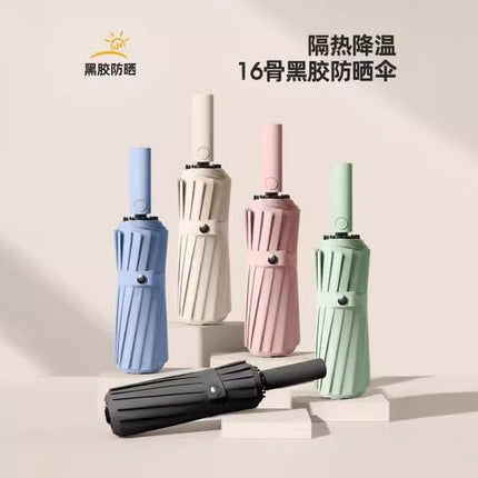 Thickened and Enlarged Umbrella for Both Sunny and Rainy Weather, Women's Sunshade Umbrella, Wholesale Rain Gear, Folding Large Umbrella, 24-Rib Umbrella, Automatic Wholesale 16