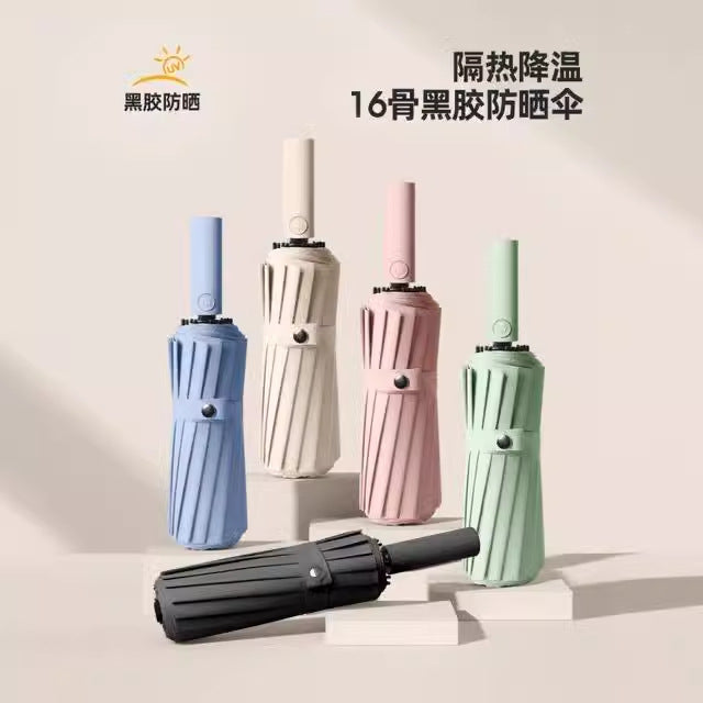 Thickened and Enlarged Umbrella for Both Sunny and Rainy Weather, Women's Sunshade Umbrella, Wholesale Rain Gear, Folding Large Umbrella, 24-Rib Umbrella, Automatic Wholesale 16