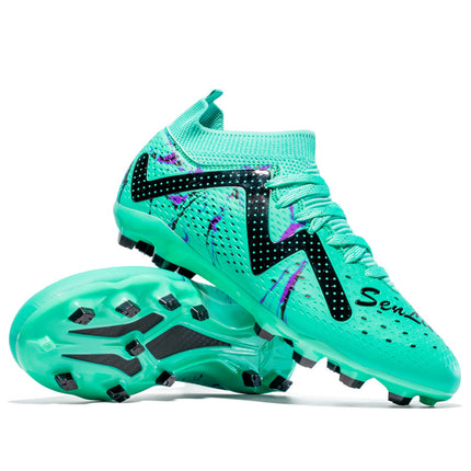 Cross-Border Amazon High-Top Soccer Shoes for Boys and Adults, Long-Spiked Tf Cleats, Competition Children's Training Soccer Shoes