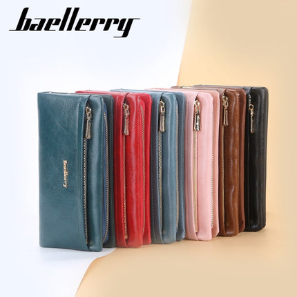 Women's Wallet Long Baellerry Cross-Border Korean Style Hemmed Multi-Card Slot Clutch Bag Fashionable Mobile Phone Bag