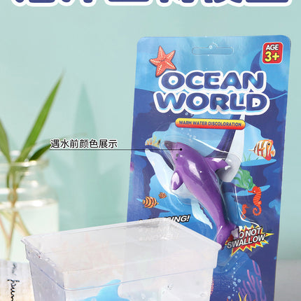 Cross-border new temperature-variable marine animal model meets warm water color change dolphin shark starfish model toy wholesale