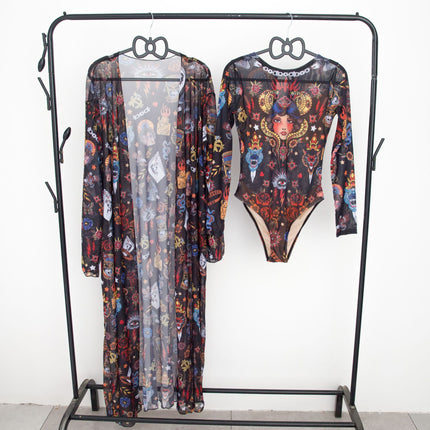 2025 New Sun-Protective Mesh Cross-Border One-Piece Bikini Swimsuit for Women in Russia