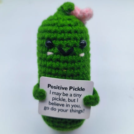 Cross-Border Finished Handmade Knitted Doll Cartoon Emotional Support Emoji Funny Cucumber Keychain Ornament Gift