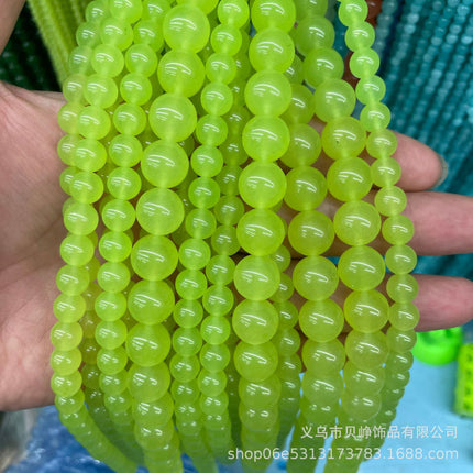 Wholesale high quality chalcedony aquamarine jasper aquatic grass jade loose beads semi-finished jewelry accessories DIY bracelet with beads