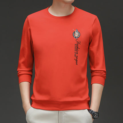 Mingdi Mouse Men's Autumn New Pure Cotton Long Sleeve T-Shirt Top Fashionable Round Neck Bottoming Shirt Men's Sweatshirt