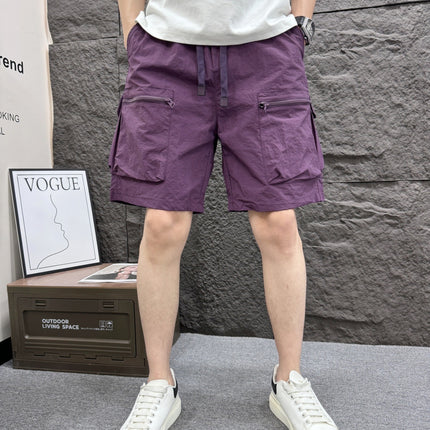 Japanese Retro Tooling Shorts Summer Men's Washed Cotton Elastic Micro Elastic Comfortable Sports Tooling Shorts Shorts