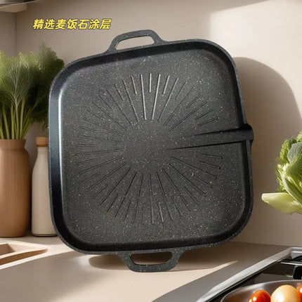 Green Plate Korean-style Maifan Stone Baking Plate Household Gas Cardboard Oven Baking Plate Non-stick Barbecue Plate Outdoor Barbecue Plate