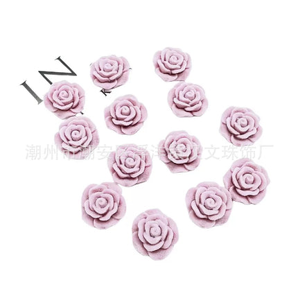 Baroque French Flocking Velvet Resin Camellia Rose diy Accessories Mobile Phone Case Shake Voice Live Supply