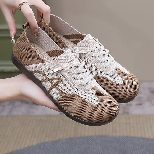 Shoes Women's Spring and Autumn New Forrest Gump Shoes Breathable Slip-on Vintage German Training Shoes Color Matching Lace-up All-match Women's sneaker