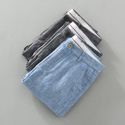 1335 Spring and Summer New Linen Casual Pants for Men, Lightweight, Breathable, Non-Stick, Yarn-Dyed Cotton and Linen Straight-Leg Loose Pants